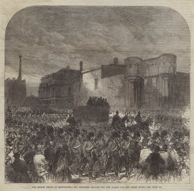The Fenian Trials at Manchester, the Prisoners Leaving the New Bailey for the Assize Court by Sir John Charles Robinson